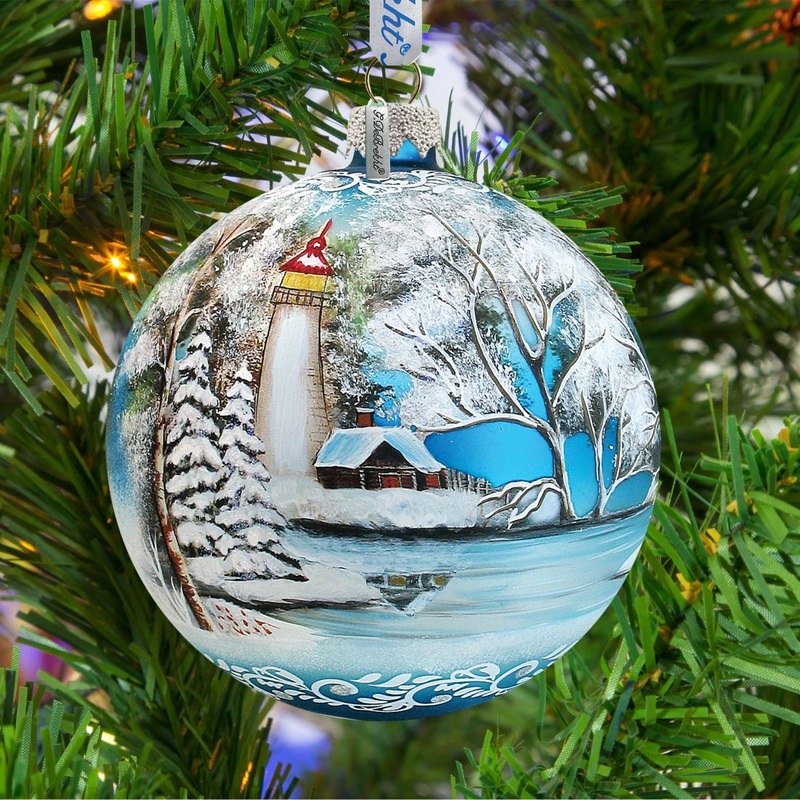 Winter Lighthouse Glass Ornament Limited Edition by  – Christmas Dcor – 73811