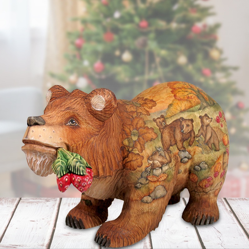 Bear – forest friends by G. DeBrekht Handpainted Collectible Figurine, Unique Decor Made in the USA 58902