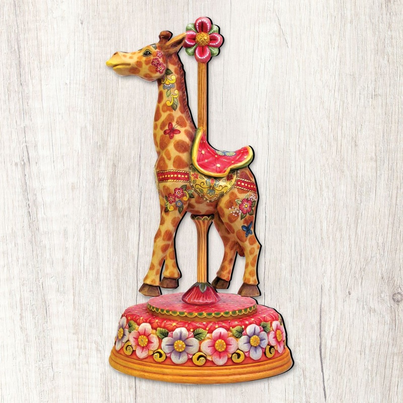 Carousel Giraffe Holiday Outdoor Decor Large Ornament by G. DeBrekht – Carousel Holiday Decor – 8114048M
