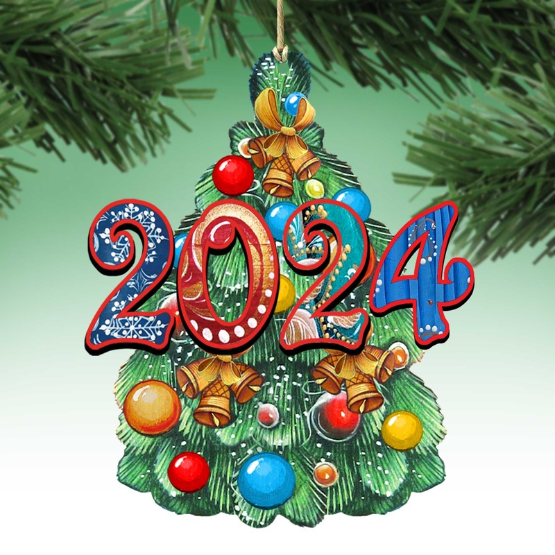 Celebration Dated Wooden Ornaments by G. DeBrekht Christmas Decor – 8114040-D