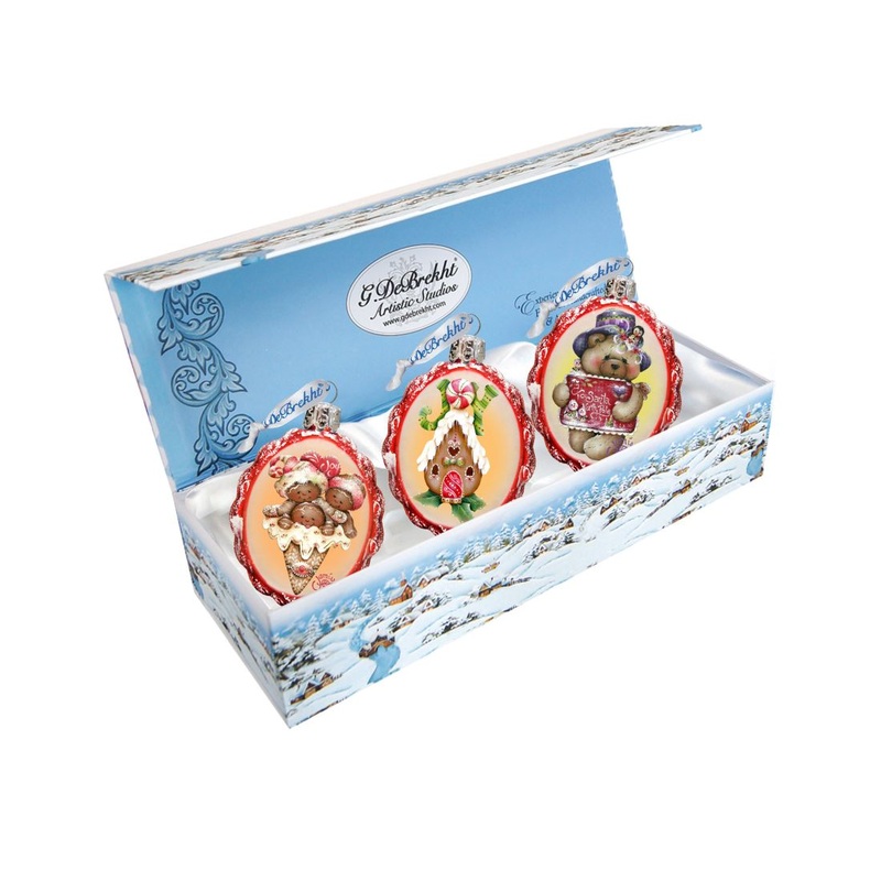 Holiday Kiss Mercury Glass Ornaments by Jamie Mills-Price – Christmas Decor – 770139S3-MP