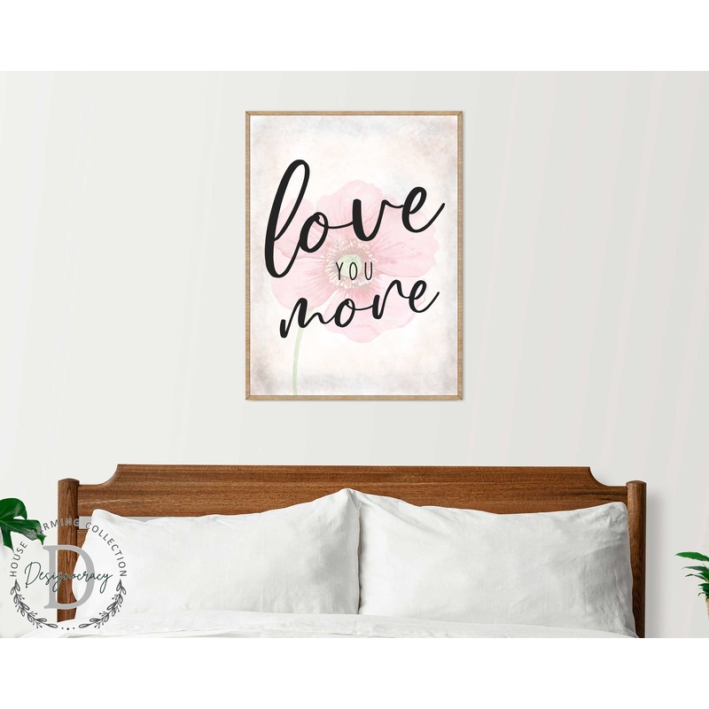 Love You More – Bedroom Wall Art – Valentines Gift – Contemporary Decor – Gift for Her – Anniversary Gift – Wall Decor – 310336