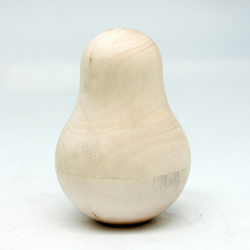 Make-It-Take-It Musical Roly-Poly Toy with Old World Rattle and Bell Charm Handmade from Linden Wood – Ready to be Painted or Perfect as a Gift