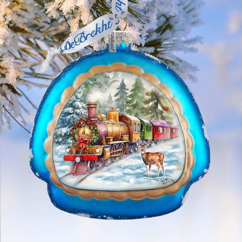 Polar Express Rainbow Glass Ornament by G. Debrekht – Christmas Decor – 756-018