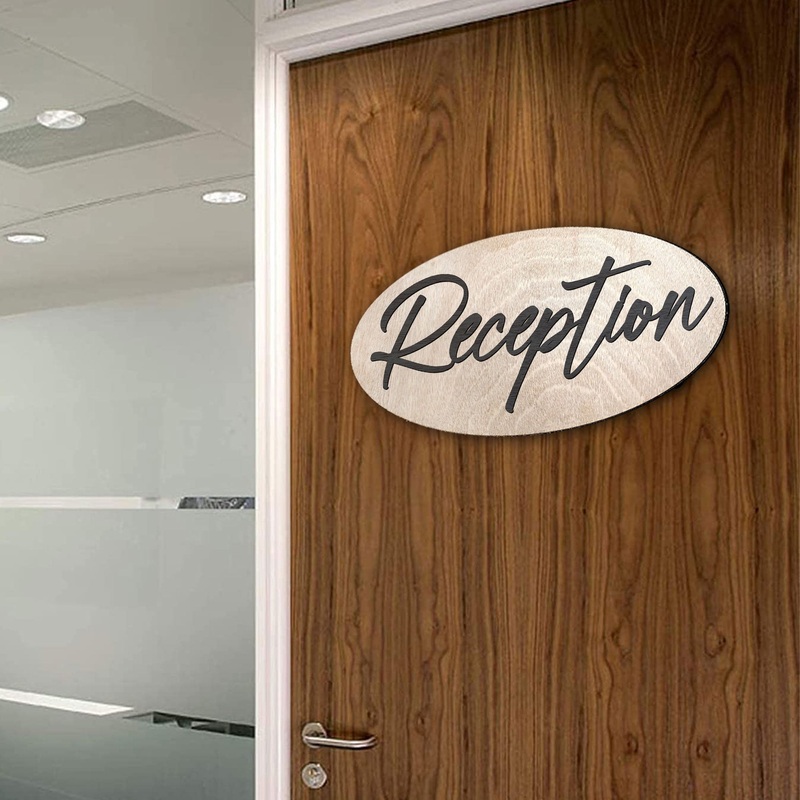 Reception sign, Front desk sign, Business sign, Made in the USA sign, Made from wood – 320333
