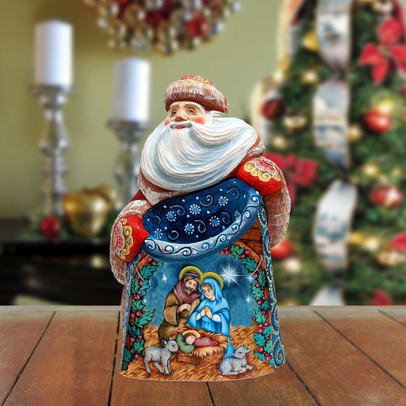 The Only Begotten Son Santa Hand-Painted WOODCARVED Figurine by G. DeBrekht – Nativity Holiday Decor – 8203014 *** PRE-ORDER – Handmade Just for You! ***