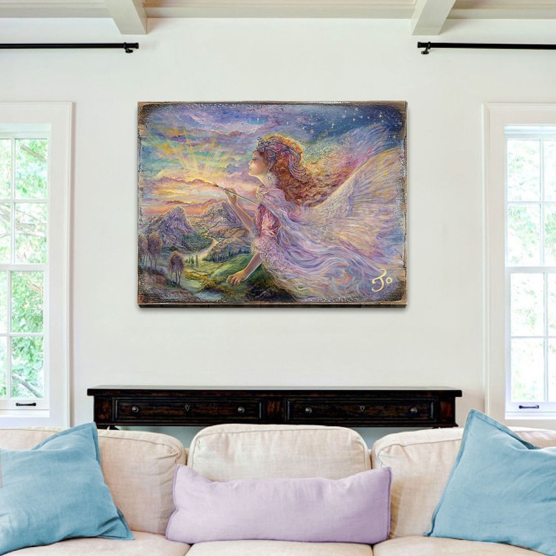 Aurora Fantasy Wooden Wall Art by Josephine Wall – Fantasy Decor – 852113B-JW