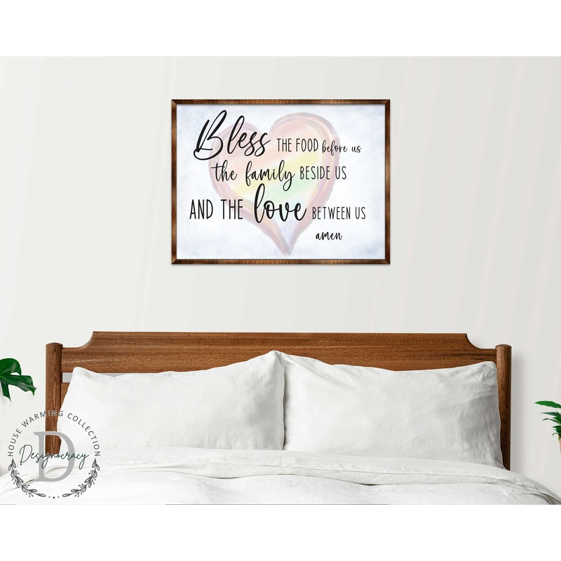 Bless the Food Before Us – Wooden Kitchen Blessing – Verse Wall Decor – Contemporary Decor – Script Wall Art – Meal Prayer Sign – 310333