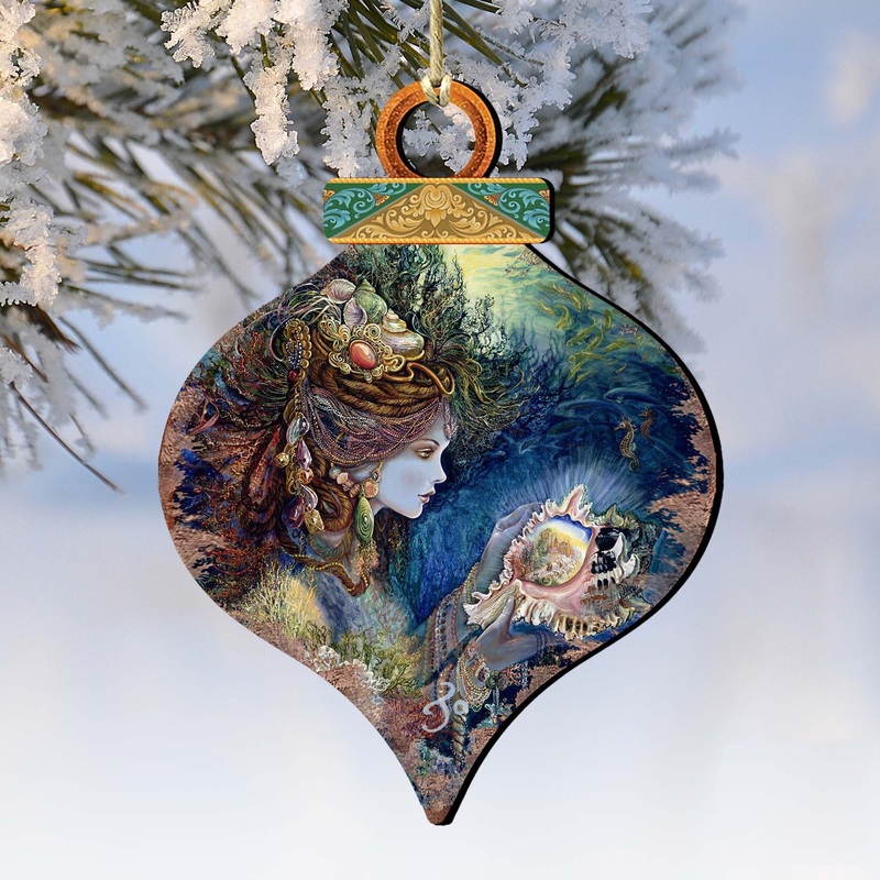 Daughter of the Deep Wooden Ornaments by Josephine Wall – Coastal Sea-Life Decor – 845617-JW