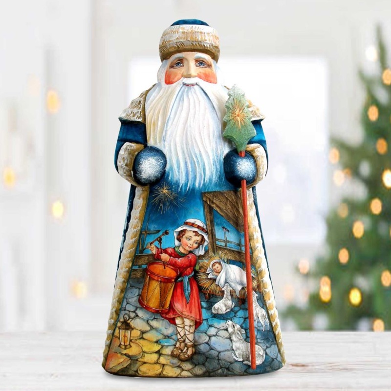 Drummer Boy in Crate Hand-Painted WOODCARVED Masterpiece by G. DeBrekht – Nativity Holiday Decor – 210227SE *** PRE-ORDER – Handmade Just for You! ***