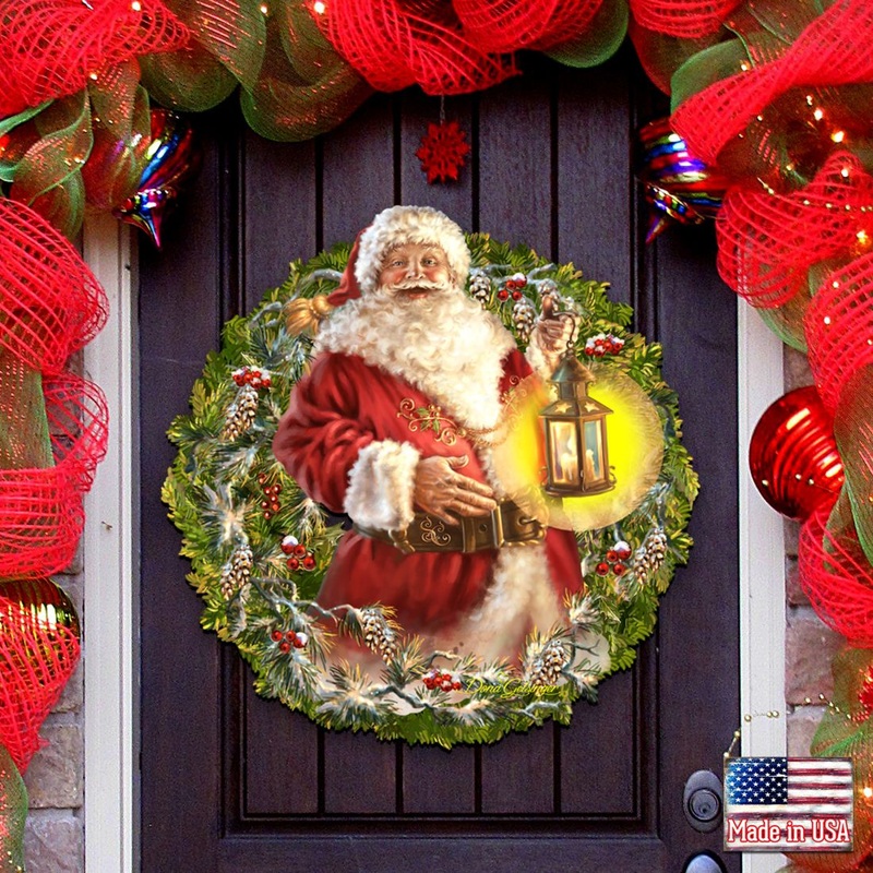Enchanted Christmas Santa wreath Door Decor by D. Gelsinger – Christmas Decor – 8461051H-1003