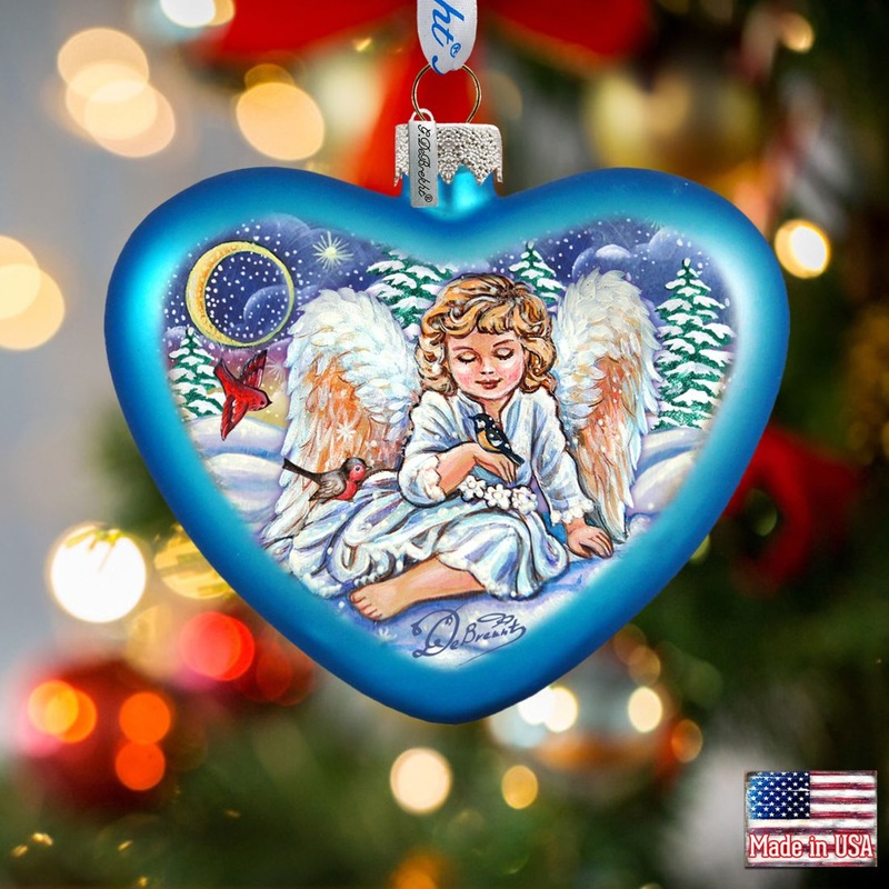 Girl Angel Glass Ornament by G. DeBrekht – Christmas Decor – 753-011