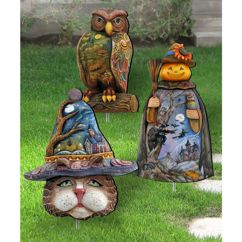 Halloween Outdoor Walkway Outdoor Garden Decor Set of 3 by G. DeBrekht – Thanksgiving Halloween Decor – 8120118MS3
