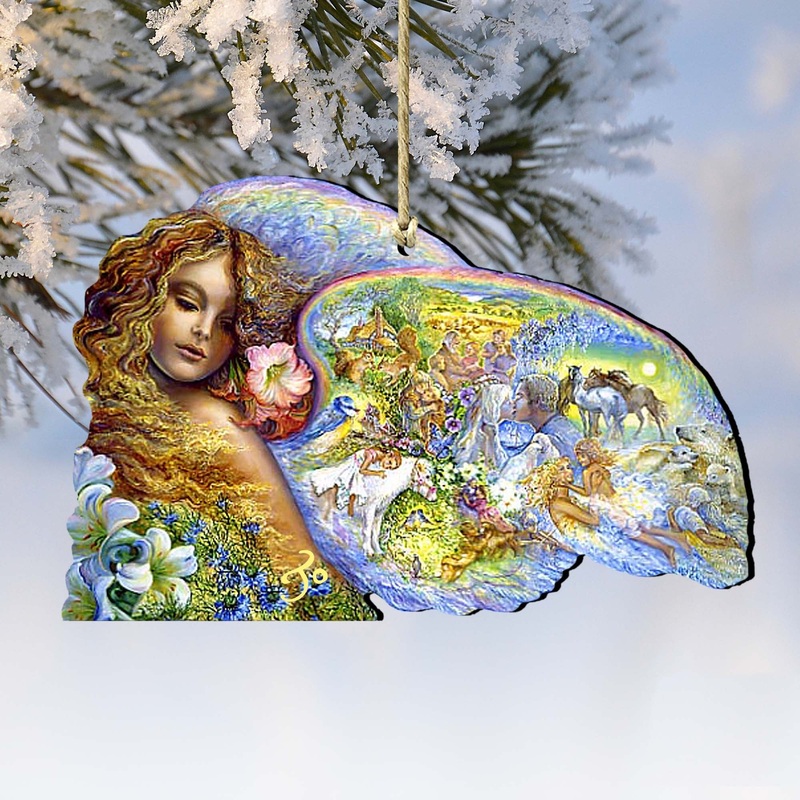 Hat of Timeless Places Wooden Ornaments by Josephine Wall – Coastal Sea-Life Decor – 845615-JW