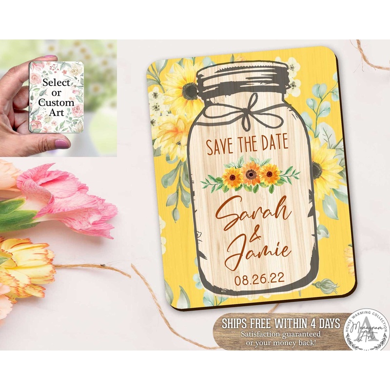 Housewarming Gift Refrigerator Magnet Custom Names and Dates Magnets Mason Jar Magnet Party Favors Custom magnets