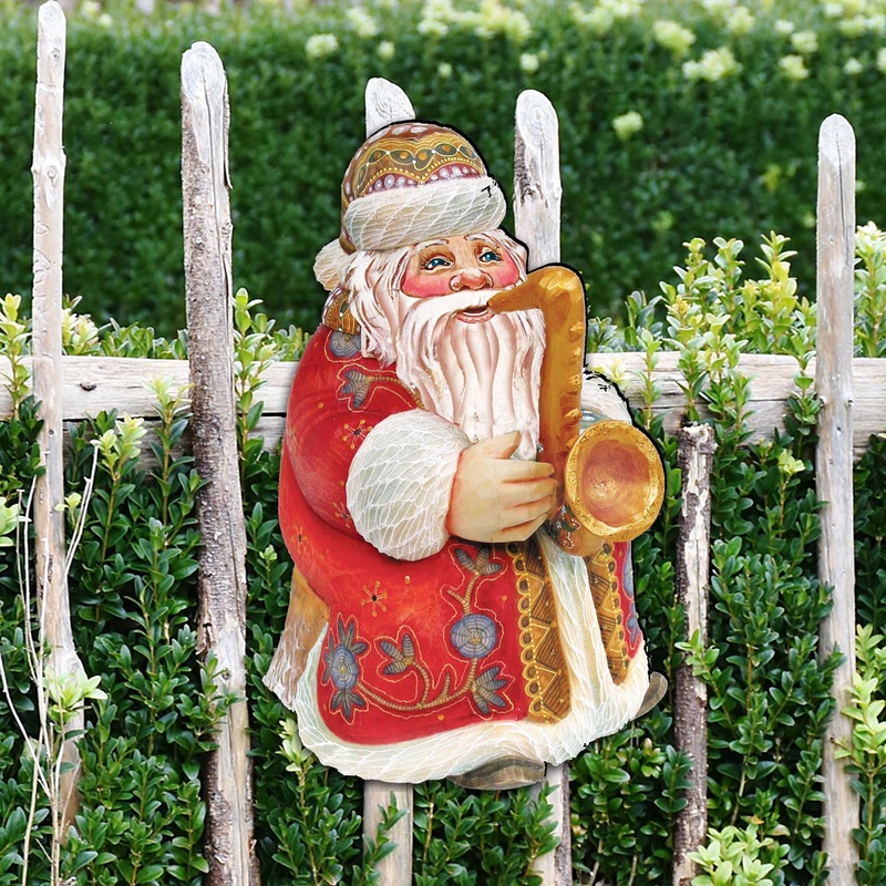 Jazzman Santa Christmas Door Decor by G. DeBrekht – Christmas Santa Snowman Decor – 8116211H