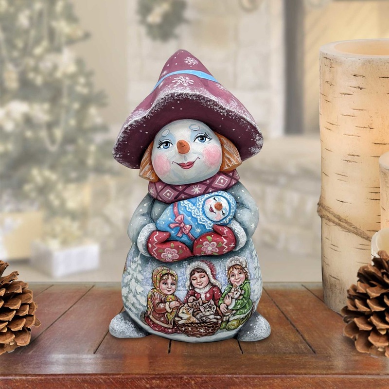 Kids fun Mrs. Showgirl Hand-Painted WOODCARVED Masterpiece by G. DeBrekht – Christmas Santa Snowman Decor – 2821587-2