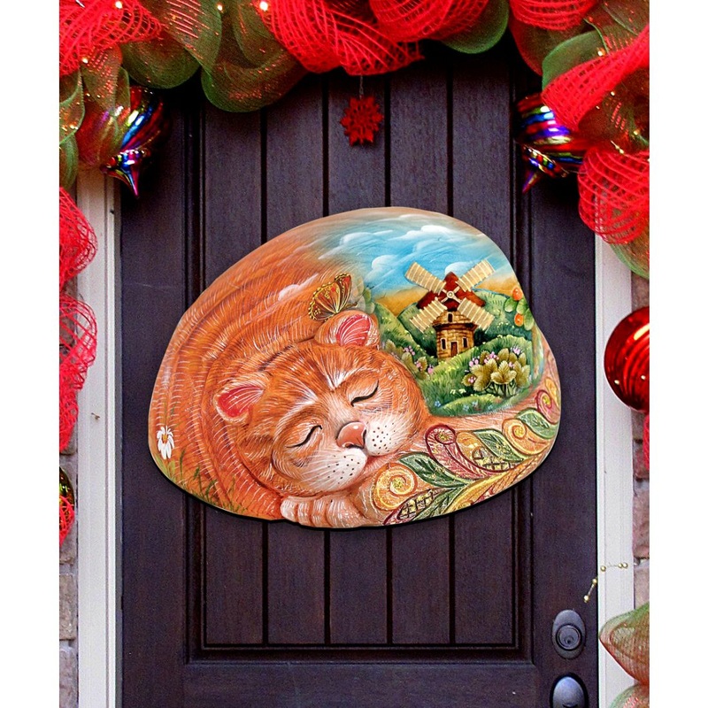 Kitten Christmas Holiday Door Decor by G. DeBrekht – Christmas Decor – 8185251H