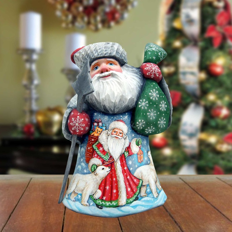 Mrs. Mr. Santa Hand-Painted WOODCARVED Masterpiece by G. DeBrekht – Christmas Decor – 8215018 *** PRE-ORDER – Handmade Just for You! ***