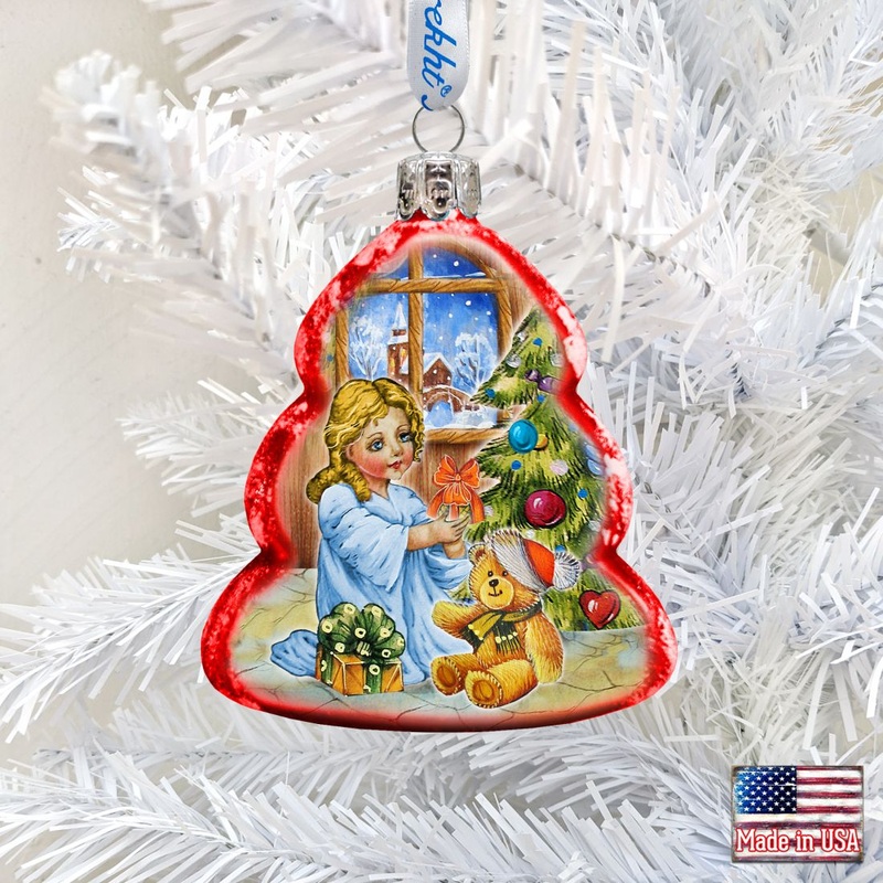 Nativity Santa Angel Mercury Glass Ornament by G. DeBrekht – Nativity Holiday Decor – 773016