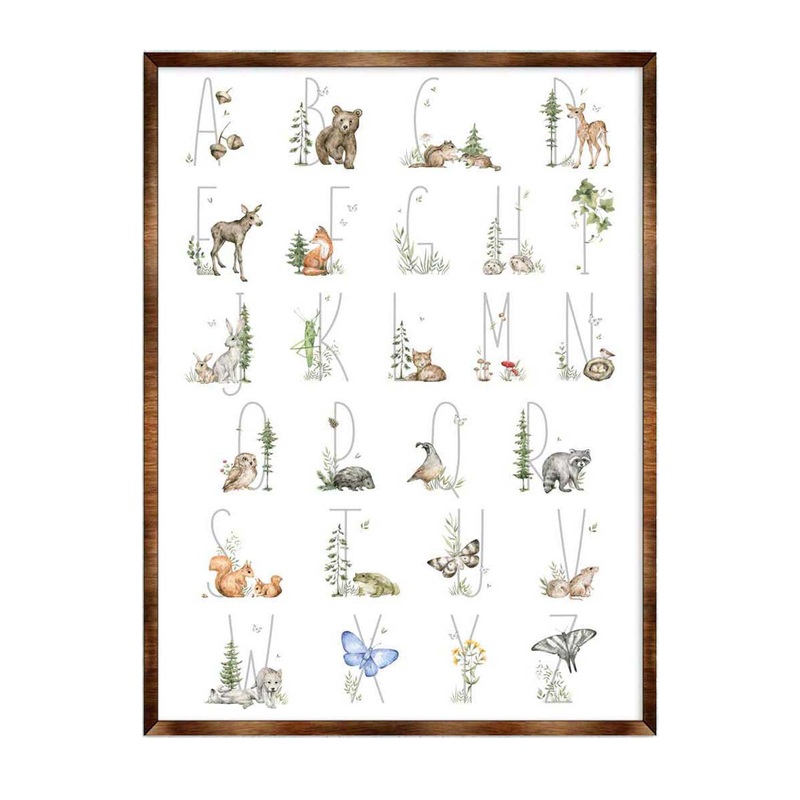 Nature Alphabet Wall decor – Wooden Watercolor Alphabet art – Homeschool I Nature Study – Art for kids – Alphabet – Classroom Decor – 310212