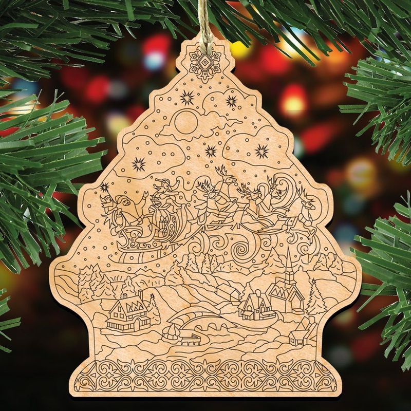 Night Before Christmas DIY Coloring Decorative Holiday Ornament 8386135-S3 by G. DeBrekht