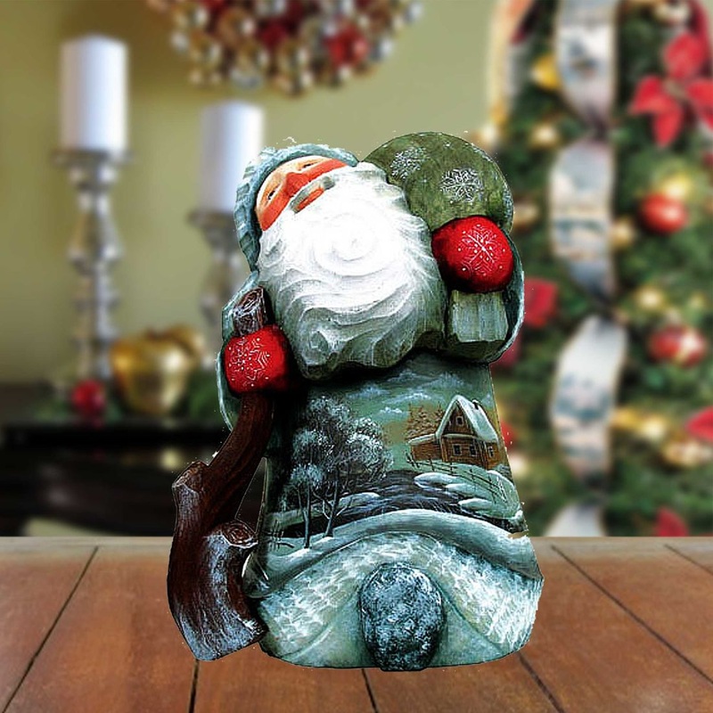 Old World walking Hand-Painted WOODCARVED Masterpiece by G. DeBrekht – Christmas Decor – 821514 *** PRE-ORDER – Handmade Just for You! ***