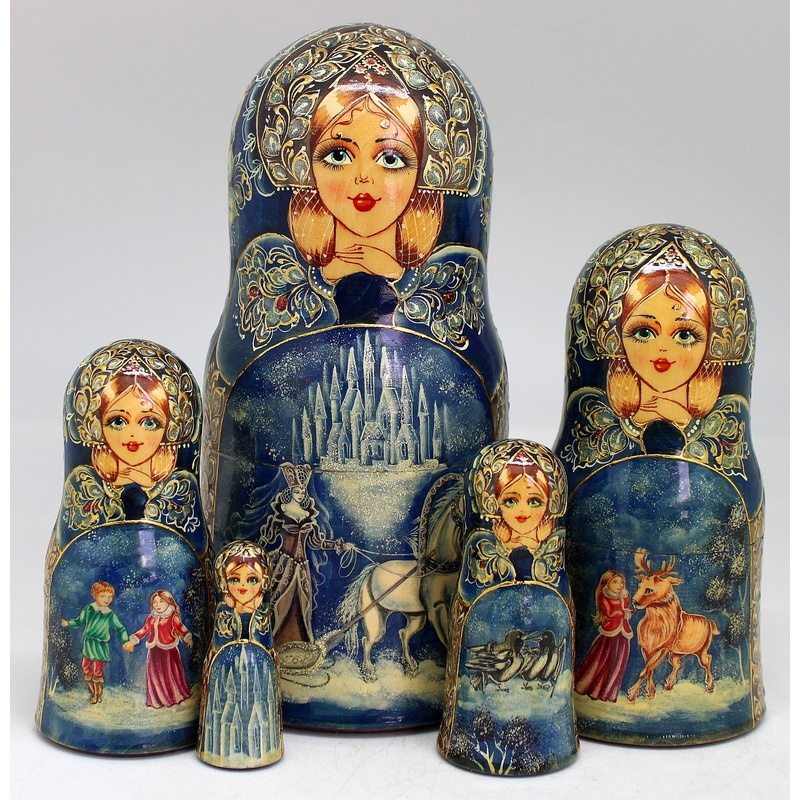 One-of-a-Kind Snow Queen Fairytale 5 Nest Doll 8 Reserve by