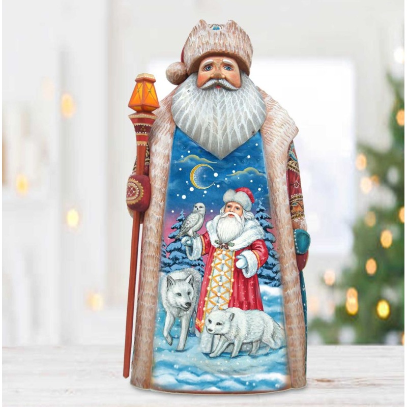 Polar Story Santa Hand-Painted WOODCARVED Masterpiece by G. DeBrekht – Christmas Decor – 210221SE