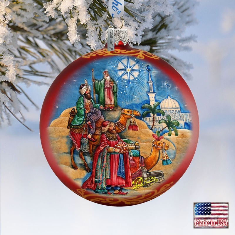 The Journey of the Three Kings Glass Ornament Limited Edition by G. DeBrekht – Nativity Holiday Decor – 73906