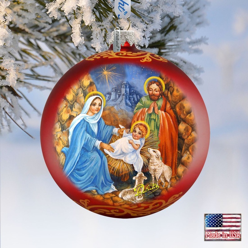 The Lamb of God Glass Ornament Limited Edition by G. DeBrekht – Nativity Holiday Decor – 73902