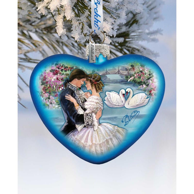 Treasure of Love Heart Glass Ornament by G. DeBrekht – Christmas Decor – 753-003