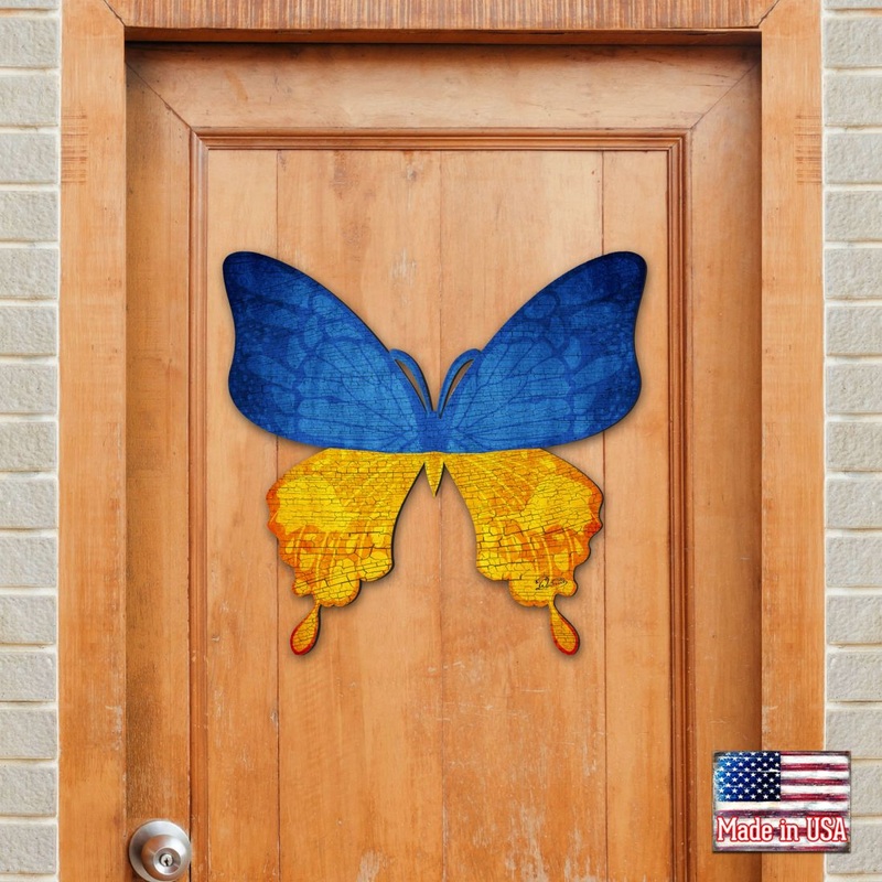 Ukraine Butterfly Holiday Door Decor – International Decor – 8187128H