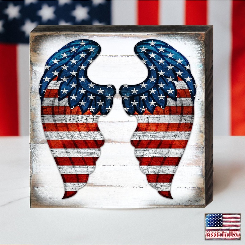 USA Wings Wooden Decor – American Patriotic Decor – 8187131B