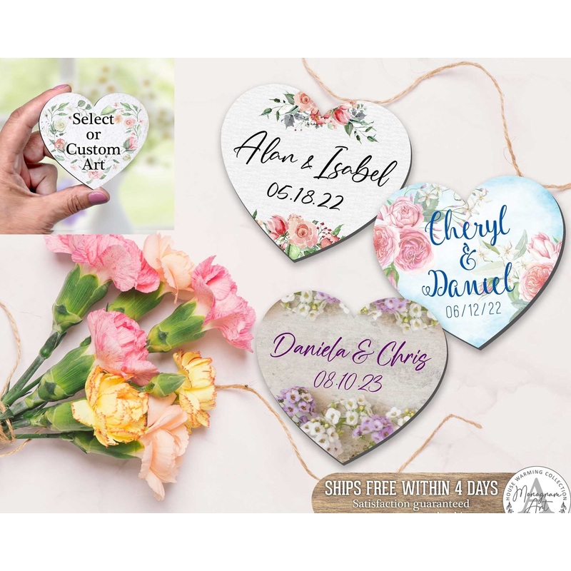 Wedding Favors gifts Custom heart shaped personalized magnets Heart shaped wedding invitation Save the Date Bridal shower wedding – 94505G
