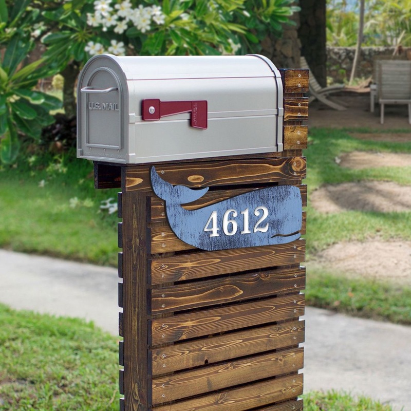 Whale Coastal Wooden Personalized House Number Sign by G. Debrekht – Coastal Sea-Life Decor – Handcrafted Wooden Handcrafted Wooden Handcrafted Wooden Handcrafted Wooden Address Sign – MA985162