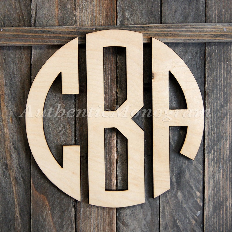 Wooden Personalized Monogram – Unpainted Circle Personalized Monogram Wall Hanging-Nursery Personalized Monogram – Home Decor Personalized Monogram – Personalized Monogram Door Hanger – Circle Personalized Monogram