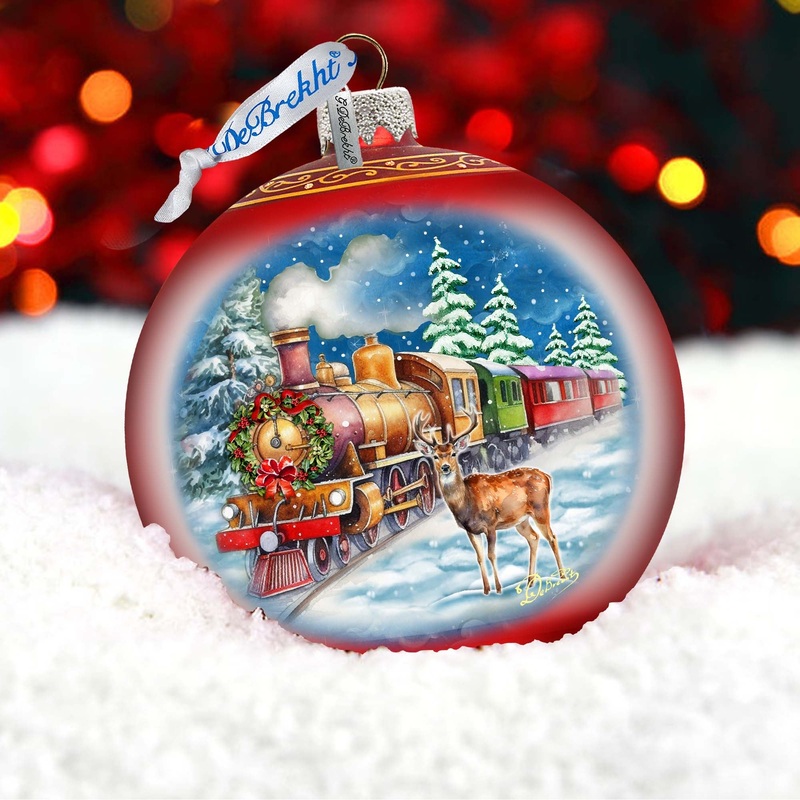 Antler Express Lg Glass Ornament by  – Christmas Holiday Decor – 73946