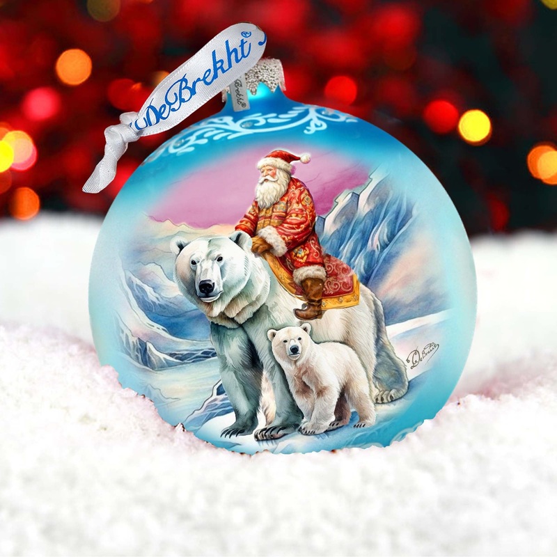 Arctic Adventurer Lg Glass Ornament by  – Christmas Santa Snowman Decor – 73966