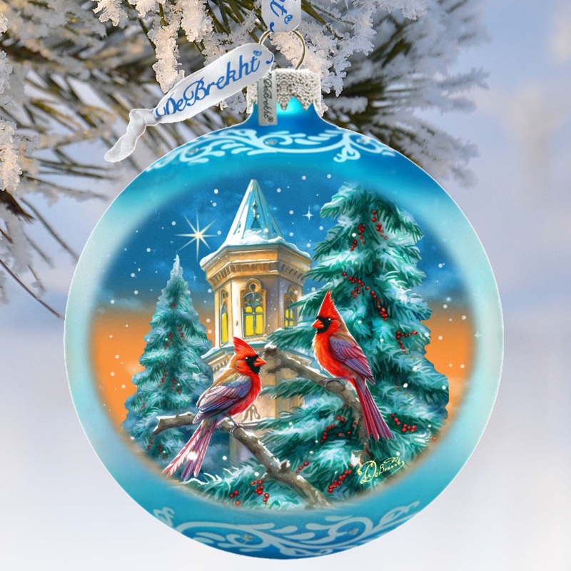Cardinal Night Serenade Lg Glass Ornament by  Wildlife Holiday Dcor – 73963