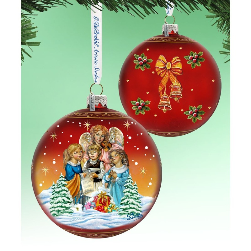 Christmas Guardian Angel Ball Glass Ornament Limited Edition by G. DeBrekht – Christmas Dcor – 73877