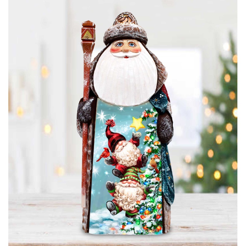 Christmas Tree Dwarfs Santa Hand-Painted WOODCARVED Masterpiece Figurine by G. DeBrekht – Nativity Holiday Dcor – 8201016-DG