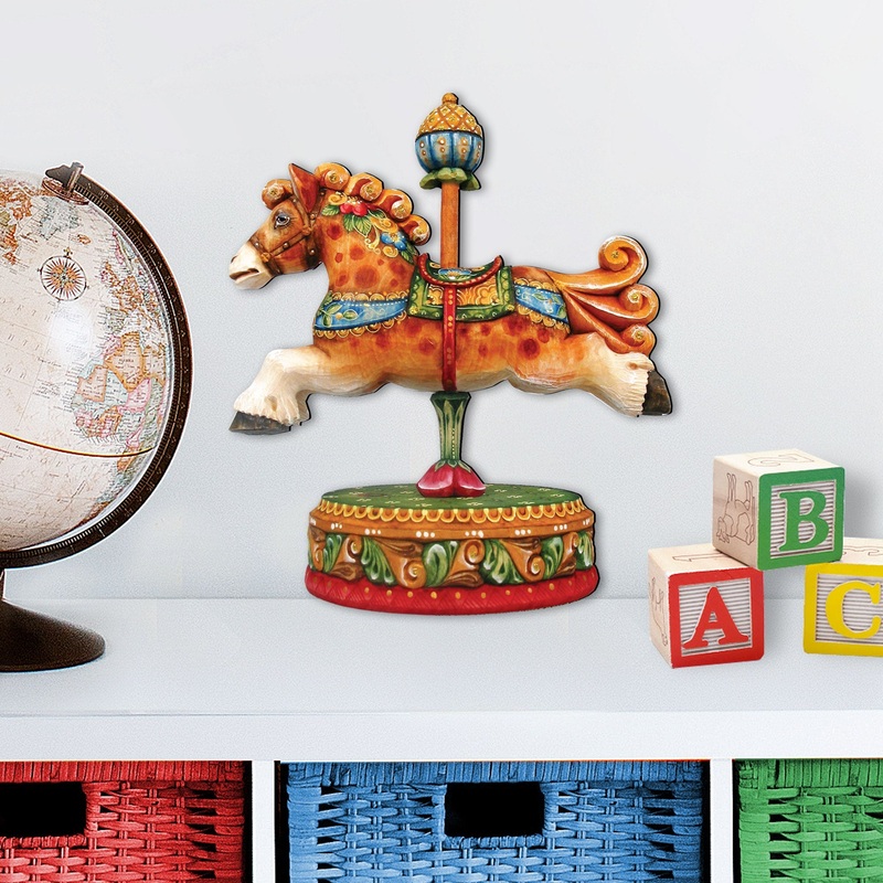 Curly Carousel Pony Wall Decor by G. DeBrekht – Designocracy – 8114041-3M