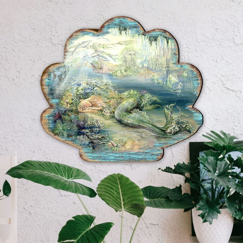 Dreams of Atlantis Wall Hanger by Josephine Wall – Coastal Sea-Life Decor – 8472102H-JW
