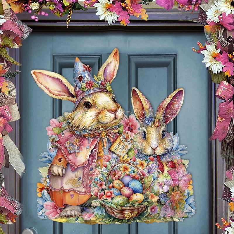 Easter Sweet Couple Holiday Door Decor by G. Debrekht – Easter Spring Decor – 8652768H