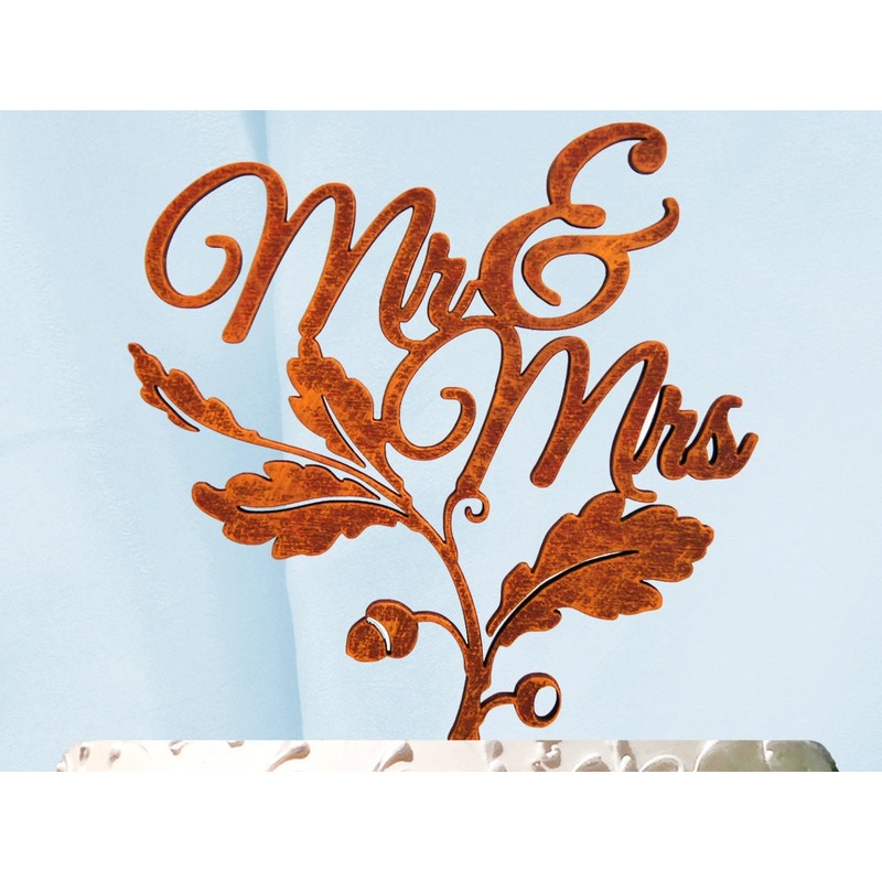 Fall Wedding Cake Topper – Mr. & Mrs. Cake Topper, Wedding Cake Topper, Wedding decor, Fall Wedding, Autumn Wedding Cake 94245F