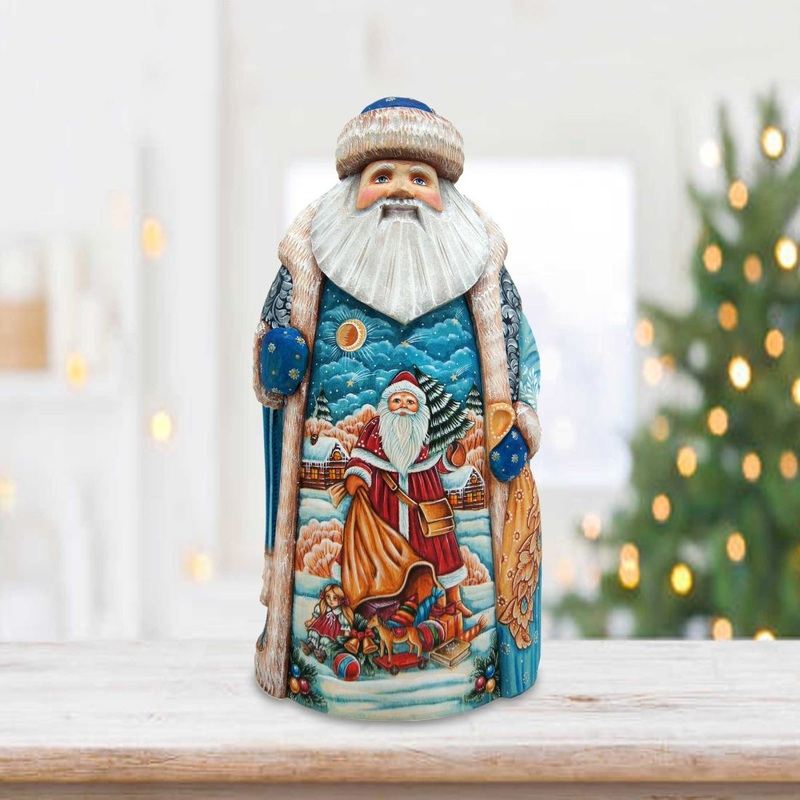 Gift Giver Santa Hand-Painted WOODCARVED Masterpiece by G. DeBrekht – Christmas Decor – 821705 *** PRE-ORDER – Handmade Just for You! ***