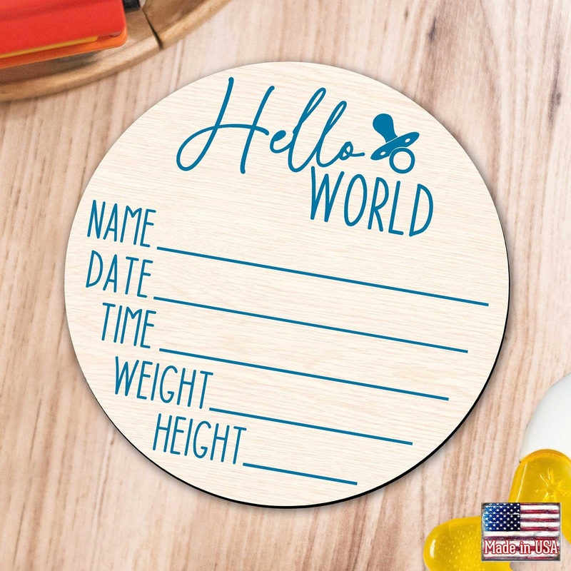 Hello World New Baby Sign – Birth Announcement – Birth Stats Sign – New Mom Gift 961046