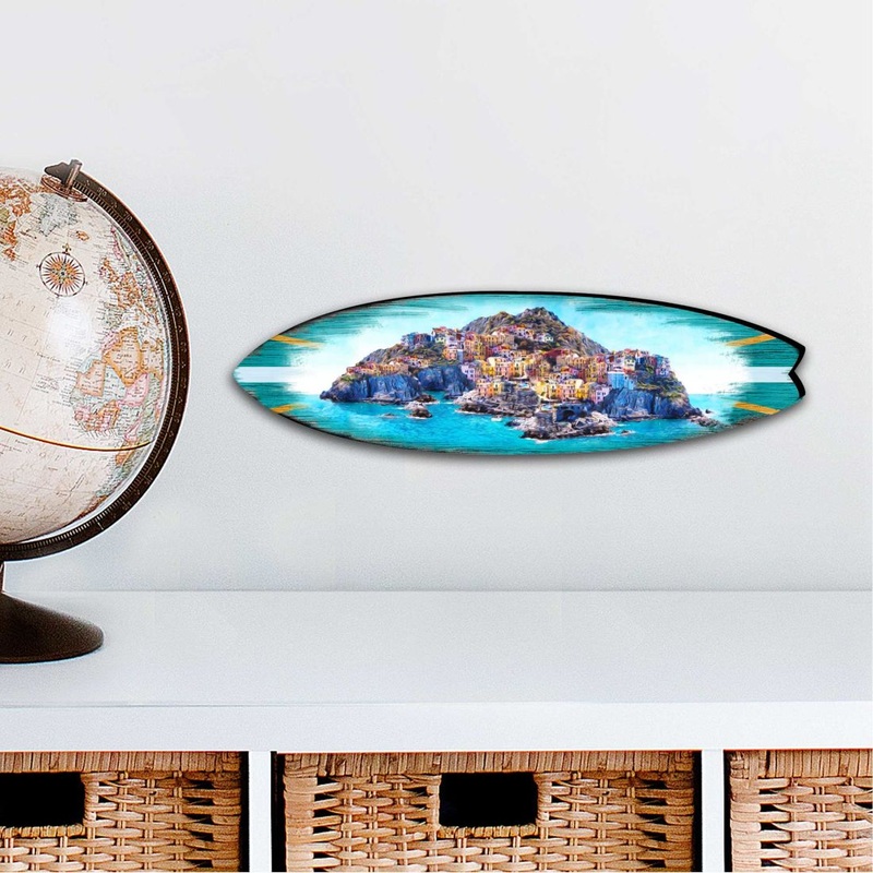 Island Surfboard Coastal Outdoor Decor Large Ornament by G. DeBrekht – Coastal Holiday Decor – 8490101MS