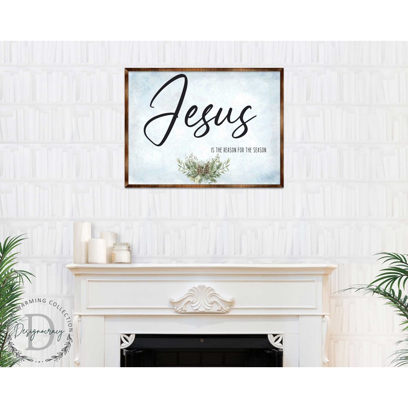 Jesus Sign – Wooden Religious Wall Art – Christian Sign – Modern farmhouse sign – Mantel decoration – Bible Sign – Dining Room Sign – Contemporary wall art – 310351